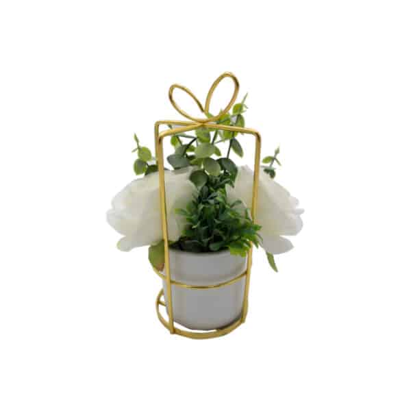 Flower in Vase with Gold Stand 21cm
