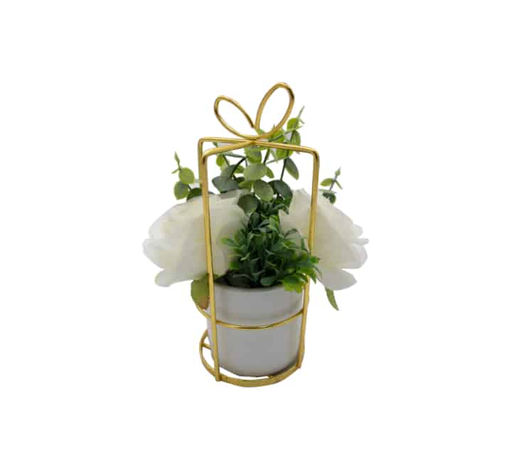 Flower in Vase with Gold Stand 21cm