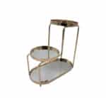 3 Tier Mirrored Display Stand Gold