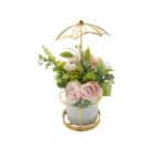 Flower in Vase with Gold Stand 23cm