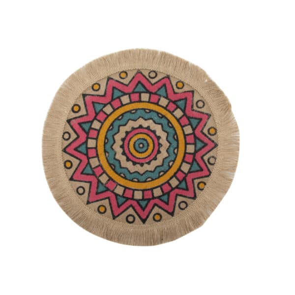 Woven Placemat Multicolor with Fringe