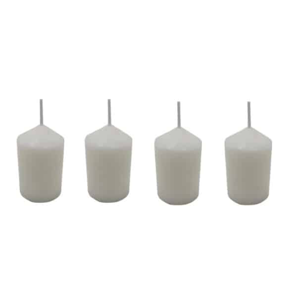 White Pillar Candles 4pce