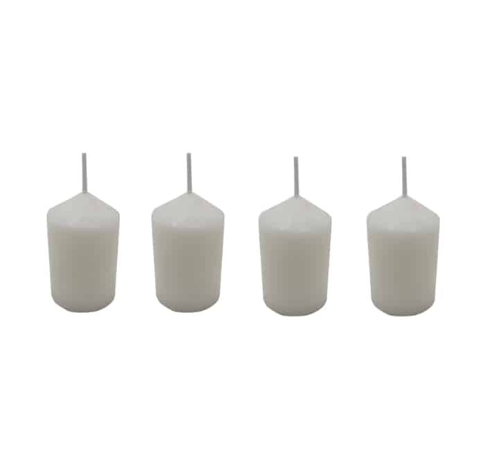 White Pillar Candles 4pce