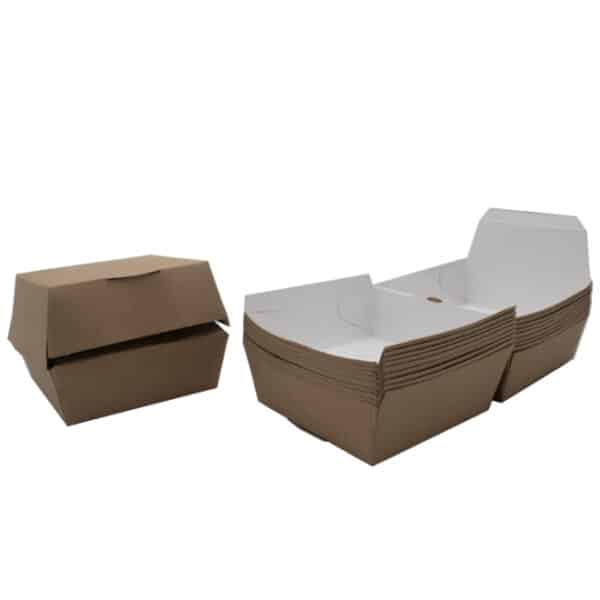 Clamshell Kraft Burger Box Large 100s