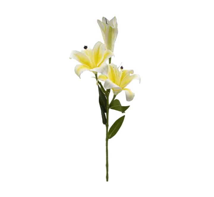 Artificial Lily Flower White/Yellow