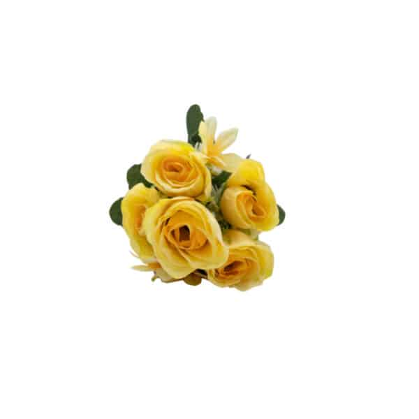 Artificial Rose Bunch (5 Roses) Yellow