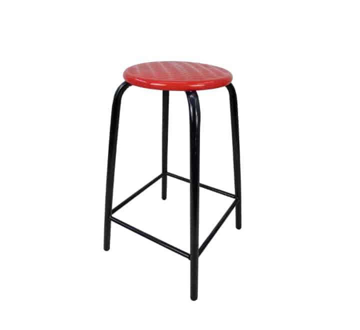 Bar Stool Red Seat Black Frame
