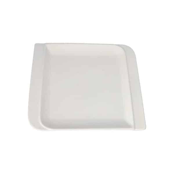 White Square Ceramic Dinner Plate 10"