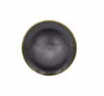 Gold Rim Black Glass Dinner Plate 10.5"