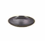 Gold Rim Black Glass Dinner Plate 10.5"