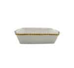 Gold Rim Ceramic Serving Dish 9"
