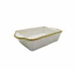 Gold Rim Ceramic Serving Dish 9"