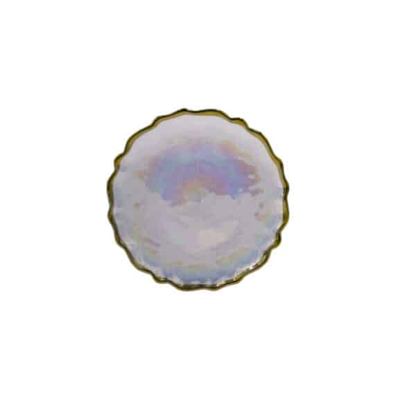 Gold Rim Glass Side Plate 8"