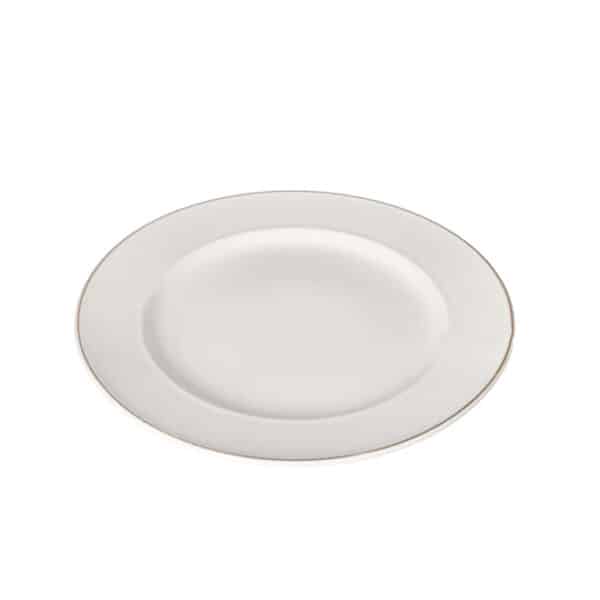 Dinner Plate with Gold Rim 10"