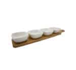 Snack Server 4 Square Bowls Bamboo Base