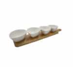 Snack Server 4 Bowls with Bamboo Base