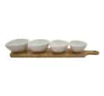 Snack Server 4 Bowls with Bamboo Base