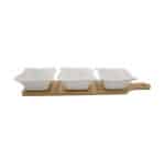 Snack Server 3 Bowls with Bamboo Base