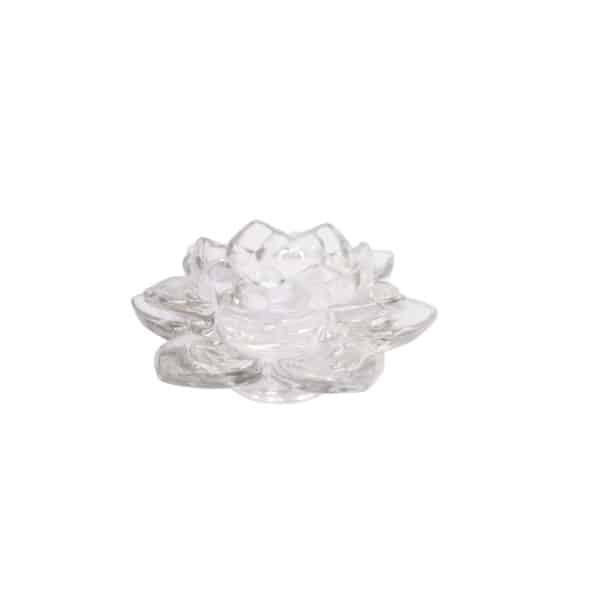 Glass Candle Holder Flower Design