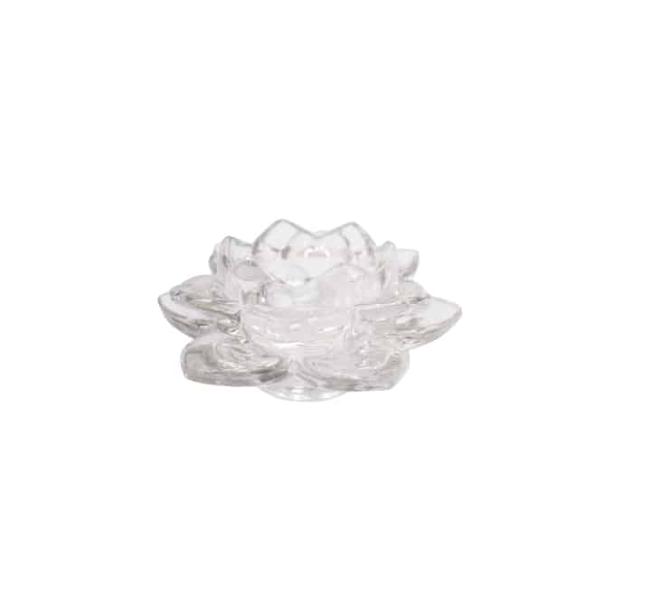 Glass Candle Holder Flower Design
