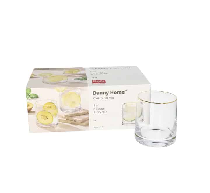 6pc Gold Rim Whiskey Glass (280ml)