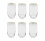 6pc Gold Rim Drinking Glass