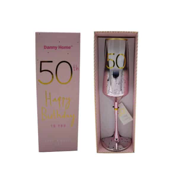 50th Happy Birthday Champagne Glass