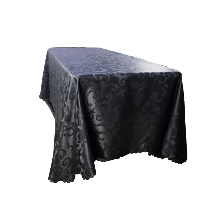 Black Jacquard Tablecloth