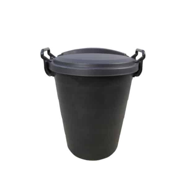 Black Dustbin with Lid 70Lt