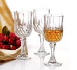 Clear Patterned Wine Glass 6pc