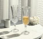 Clear Patterned Champagne Glass 6pc