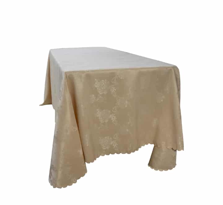 Beige Floral Pattern Table Cloth