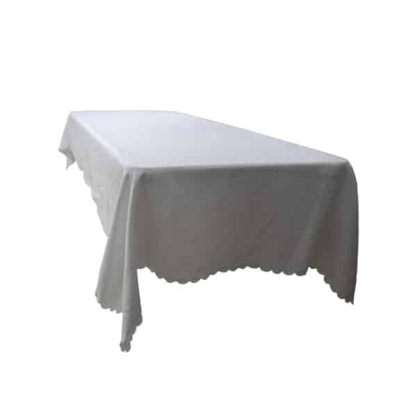 White Flower Pattern Table Cloth 150x250