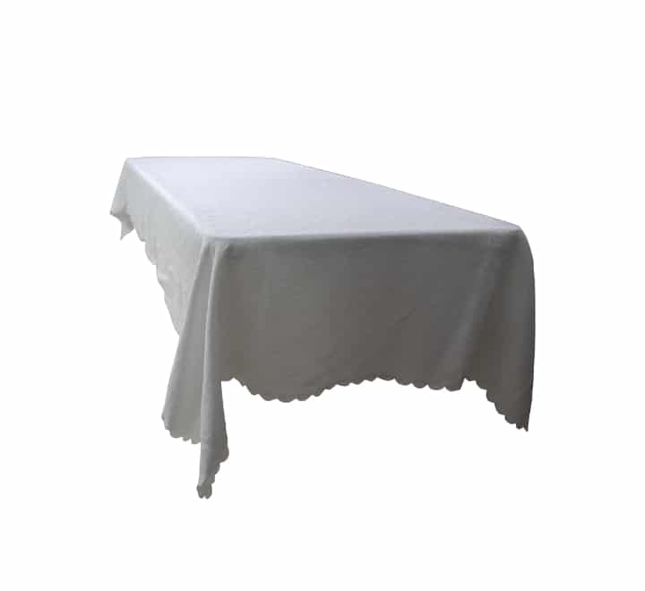 White Flower Pattern Table Cloth 150x250