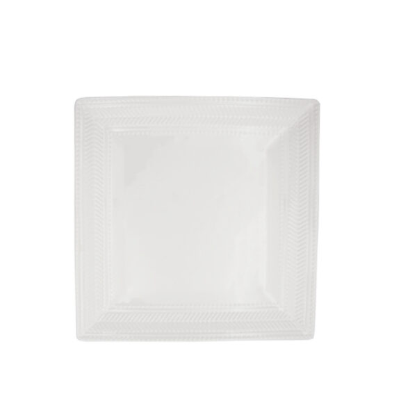 Square Dinner Plate with Pattern Rim 10.5″