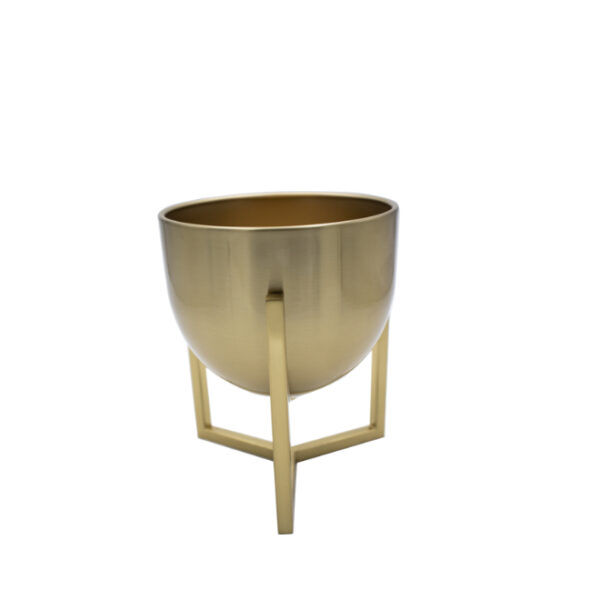 Metal Vase on Gold Stand 18x15cm