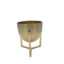 Metal Vase on Gold Stand 18x15cm