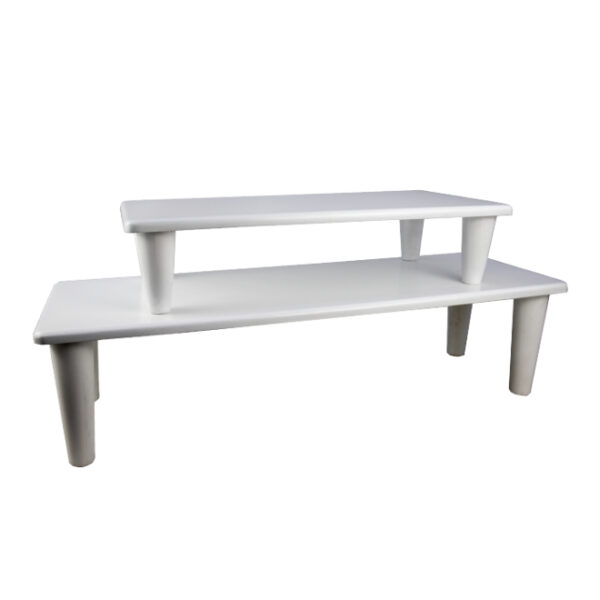 2pc Rectangular Table Rises White