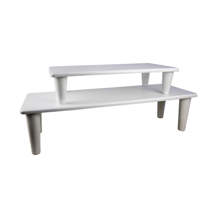 2pc Rectangular Table Rises White