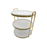 3 Layer Display Stand White/Gold