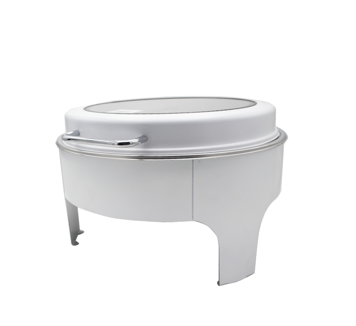 White Round Chafing Dish Top Window