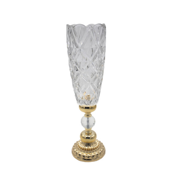 Gold Footed Glass Vase
