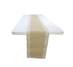 Hessian Table Runner with Lace 2.75m
