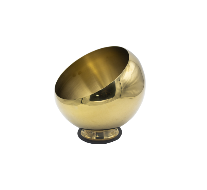 Round Metal Serving Bowl Gold