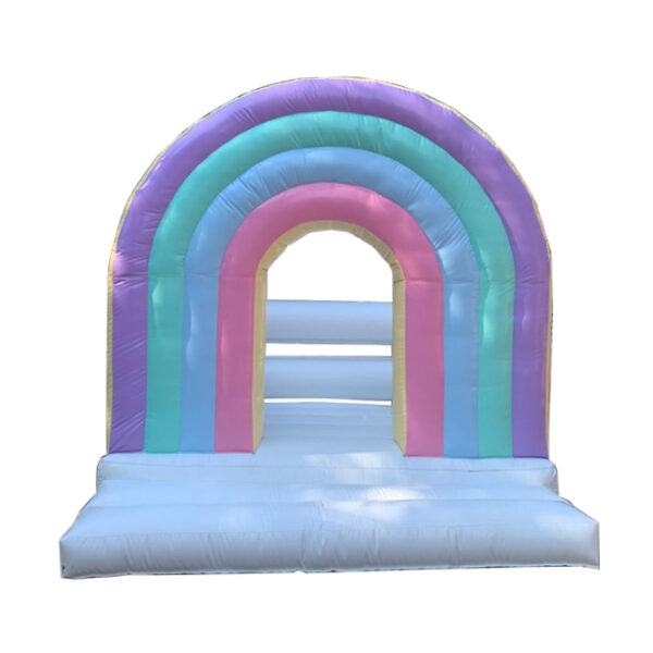 White Jumping Castle with Rainbow Arch 3x3m
