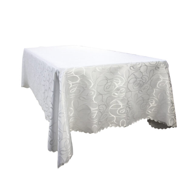 White Squiggle Pattern Tablecloth
