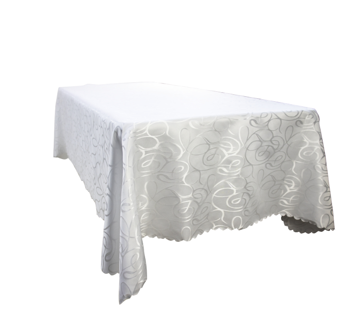 White Squiggle Pattern Tablecloth