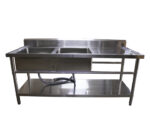 1.8m Prep Double Bowl Sink with Under Shelf