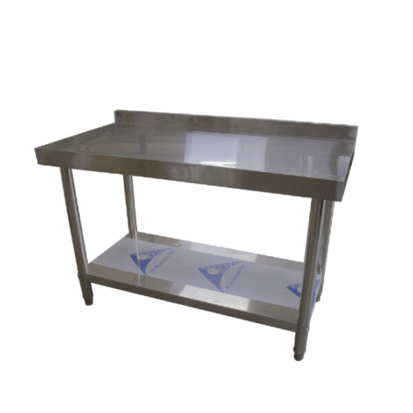1.2m Prep Table with Splashback & Under Shelf