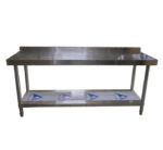 1.8m Prep Table with Splashback & Under Shelf